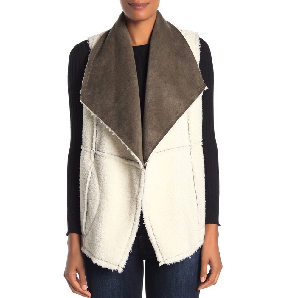 Caslon Reversible Faux Shearling Vest - Picture 2 of 8